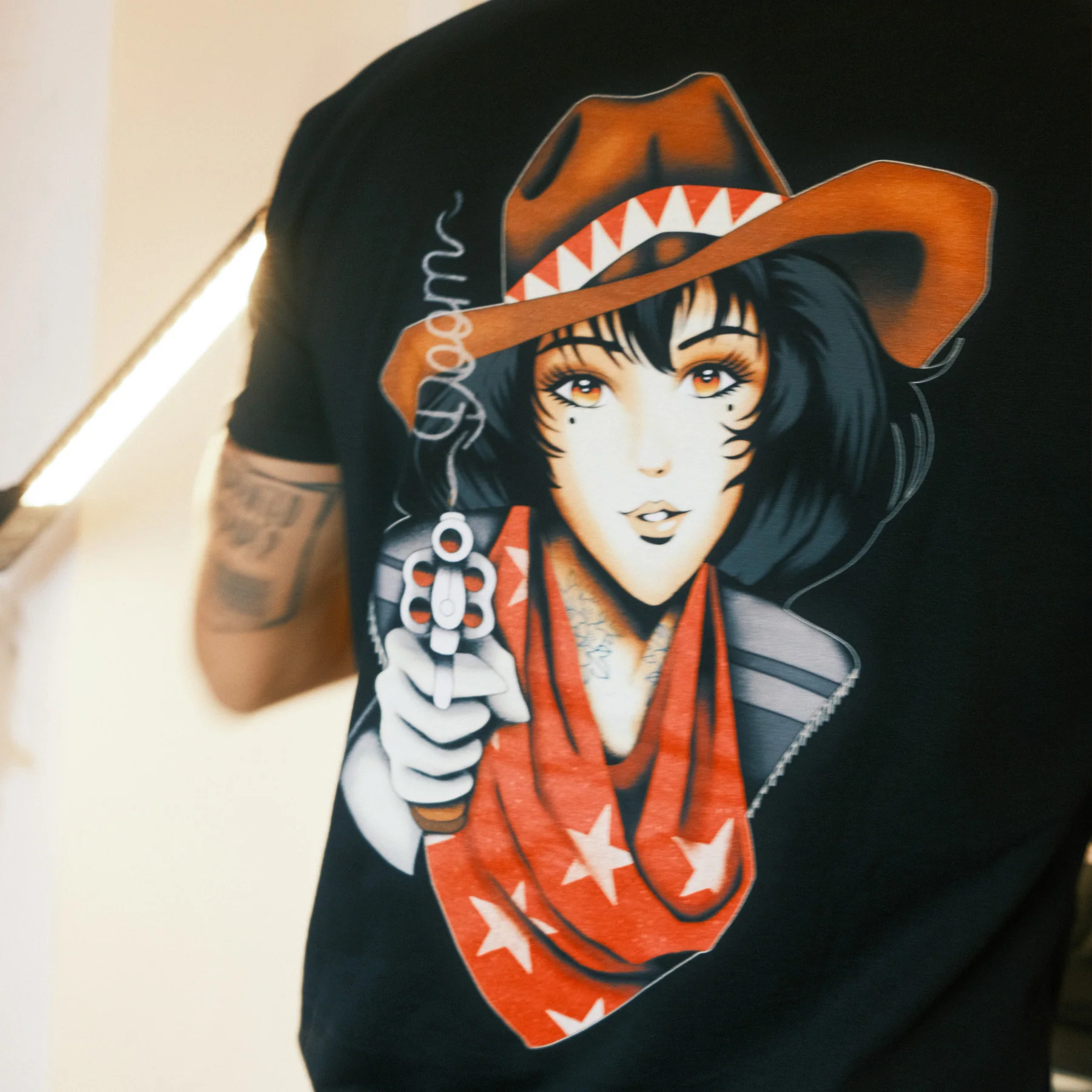 Black 2025 Anime Cowgirl tshirt - Image 3