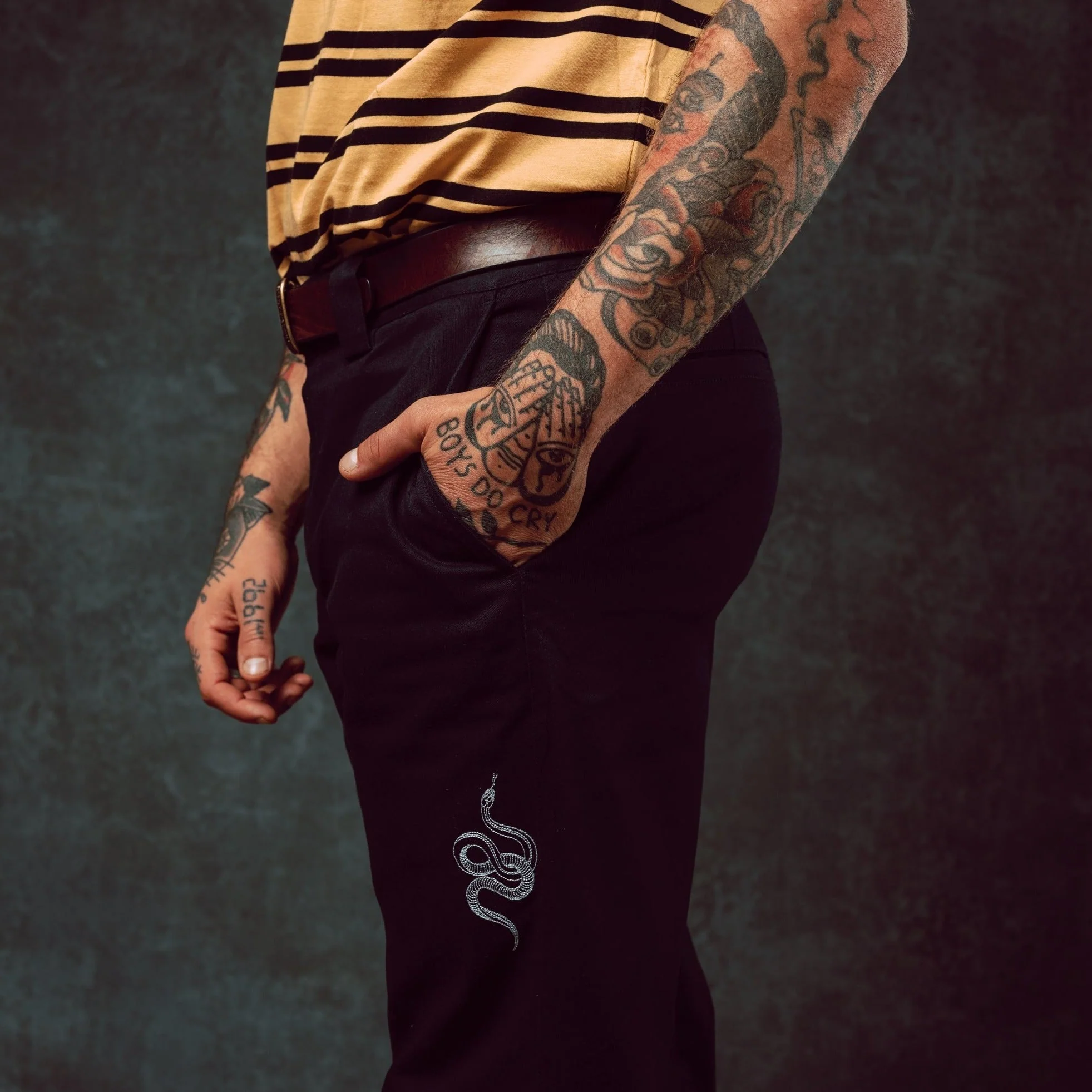 Snake Black Work Trousers - Image 4