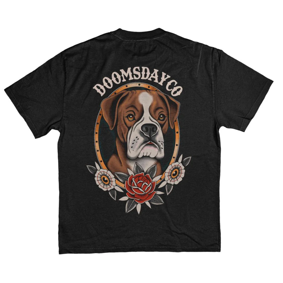 Boxer Faded Black Heavy Tee