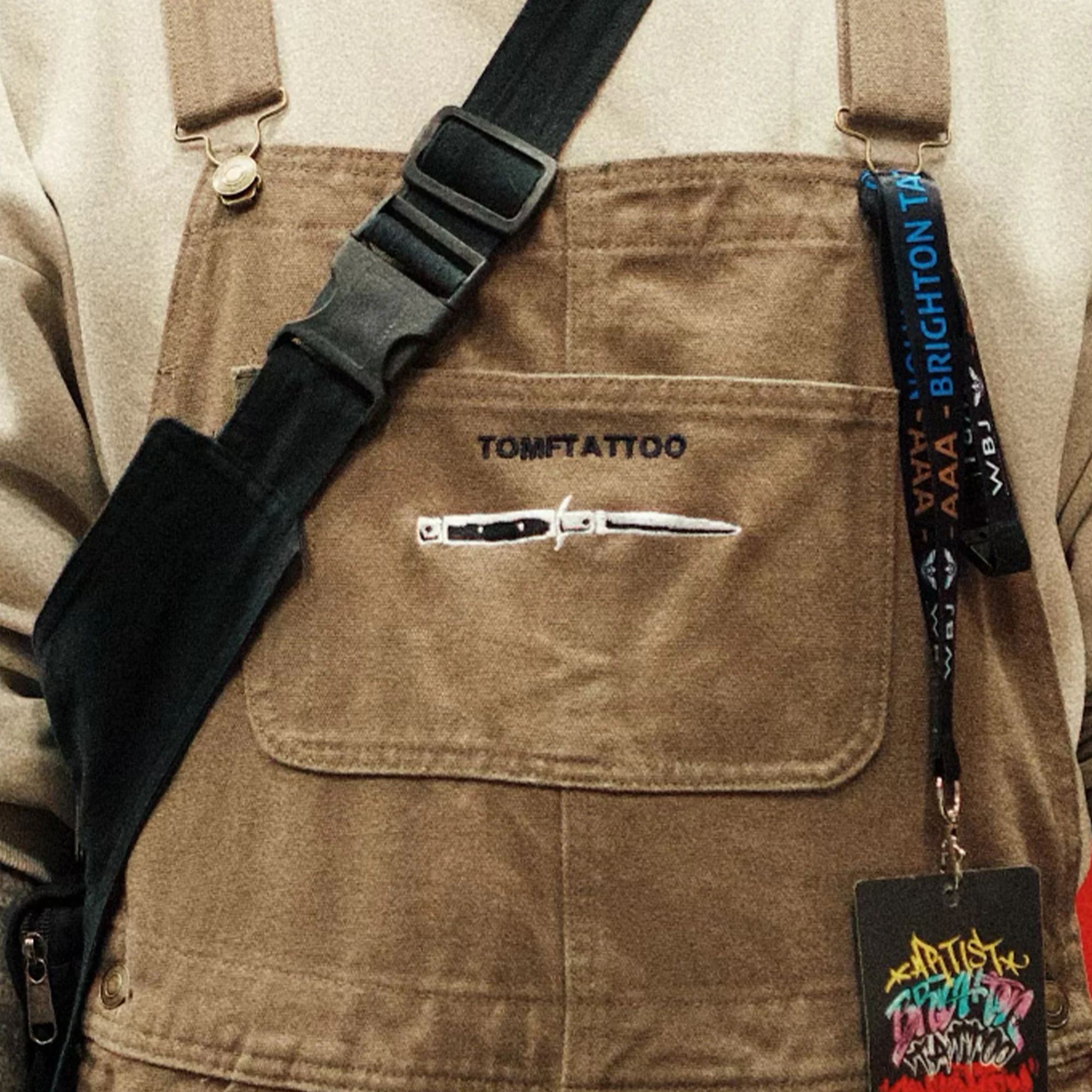 Death Before Dishonour Dungarees - Walnut - Image 3