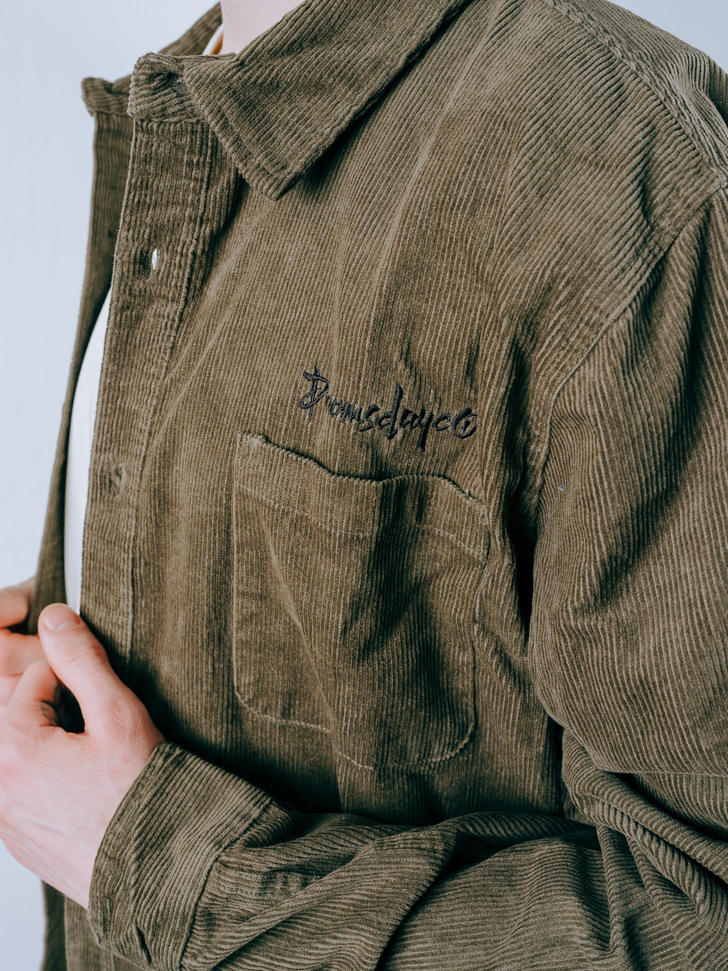 Essential Corduroy Shirt - Army Green - Image 6