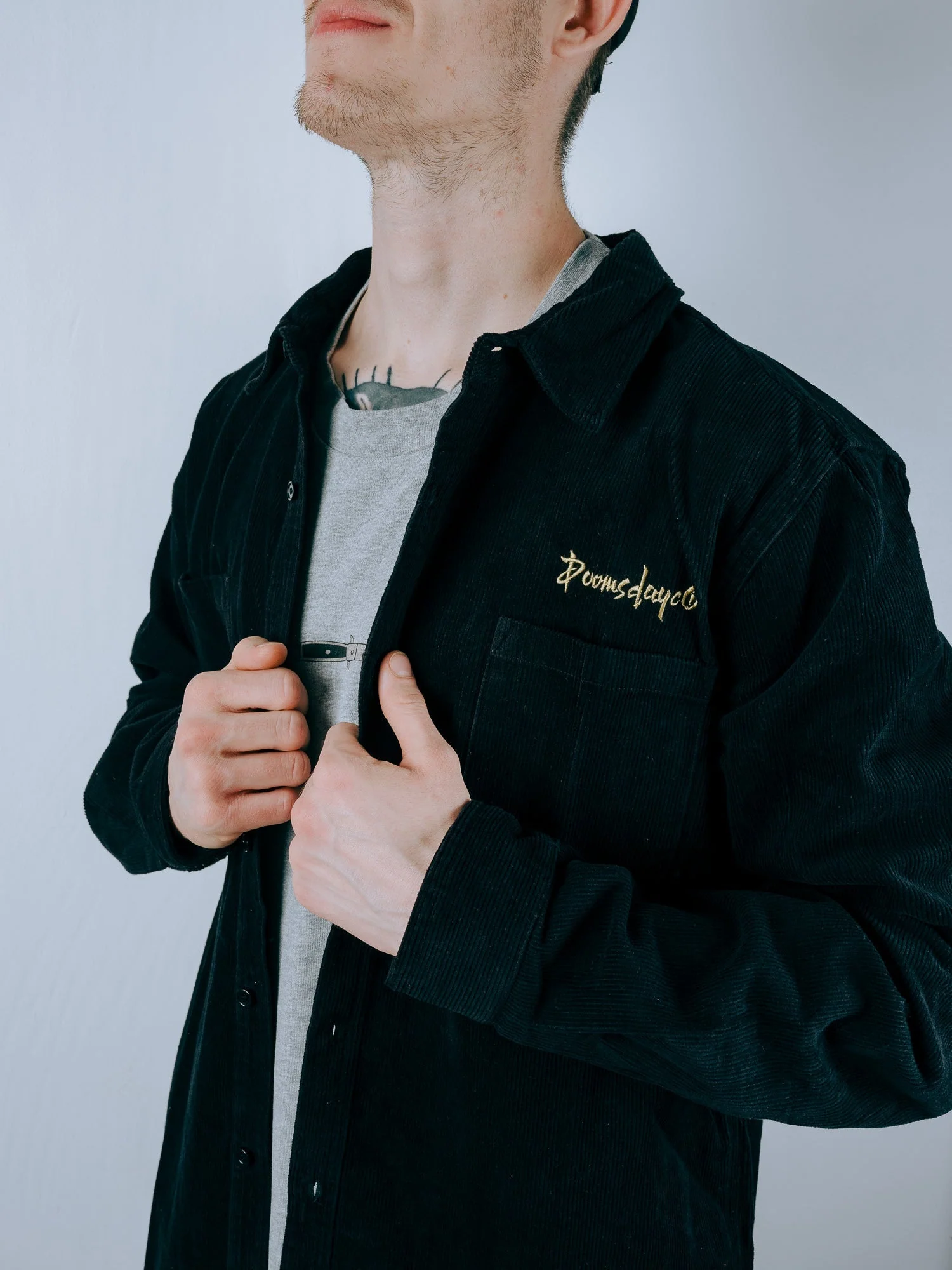 Essential Corduroy Shirt - Black - Image 4
