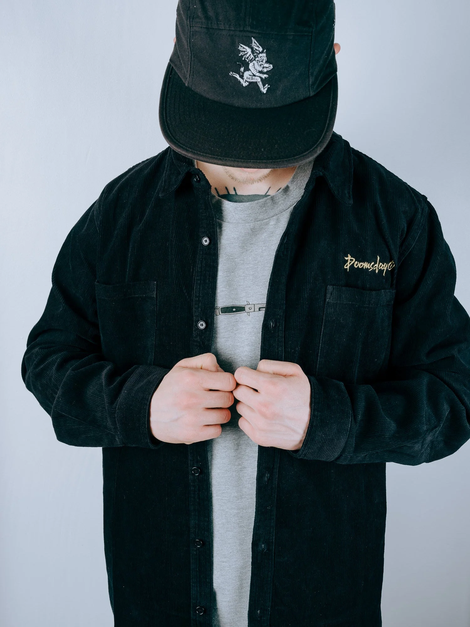 Essential Corduroy Shirt - Black - Image 5