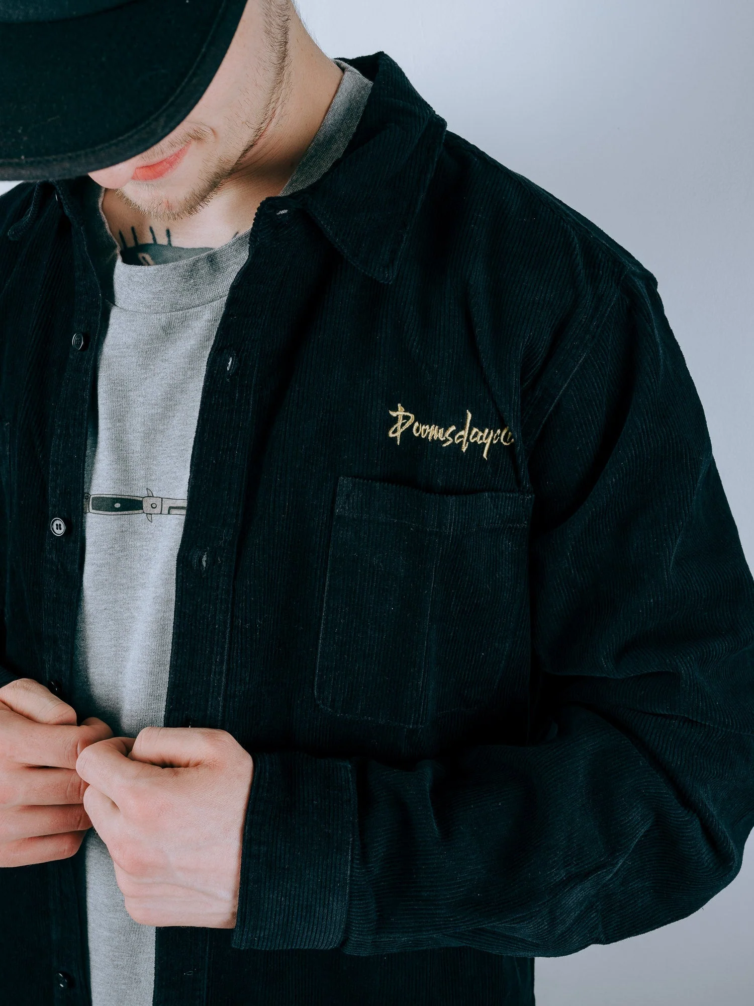 Essential Corduroy Shirt - Black - Image 6