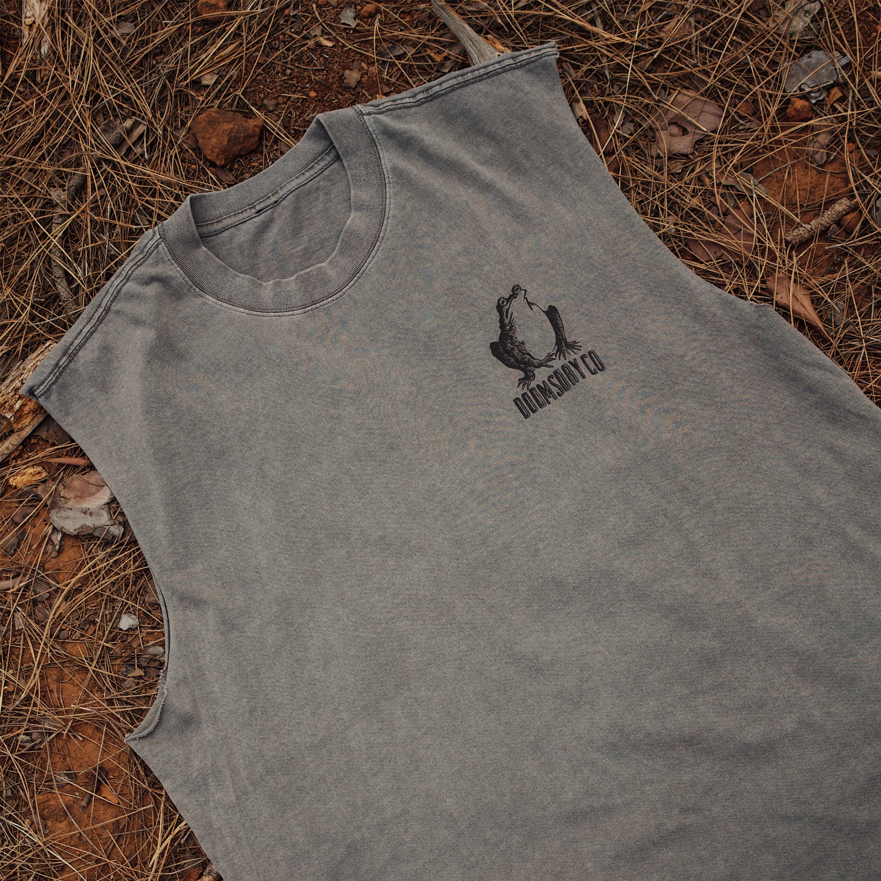 Heavy faded grey Archer Vest - Image 3