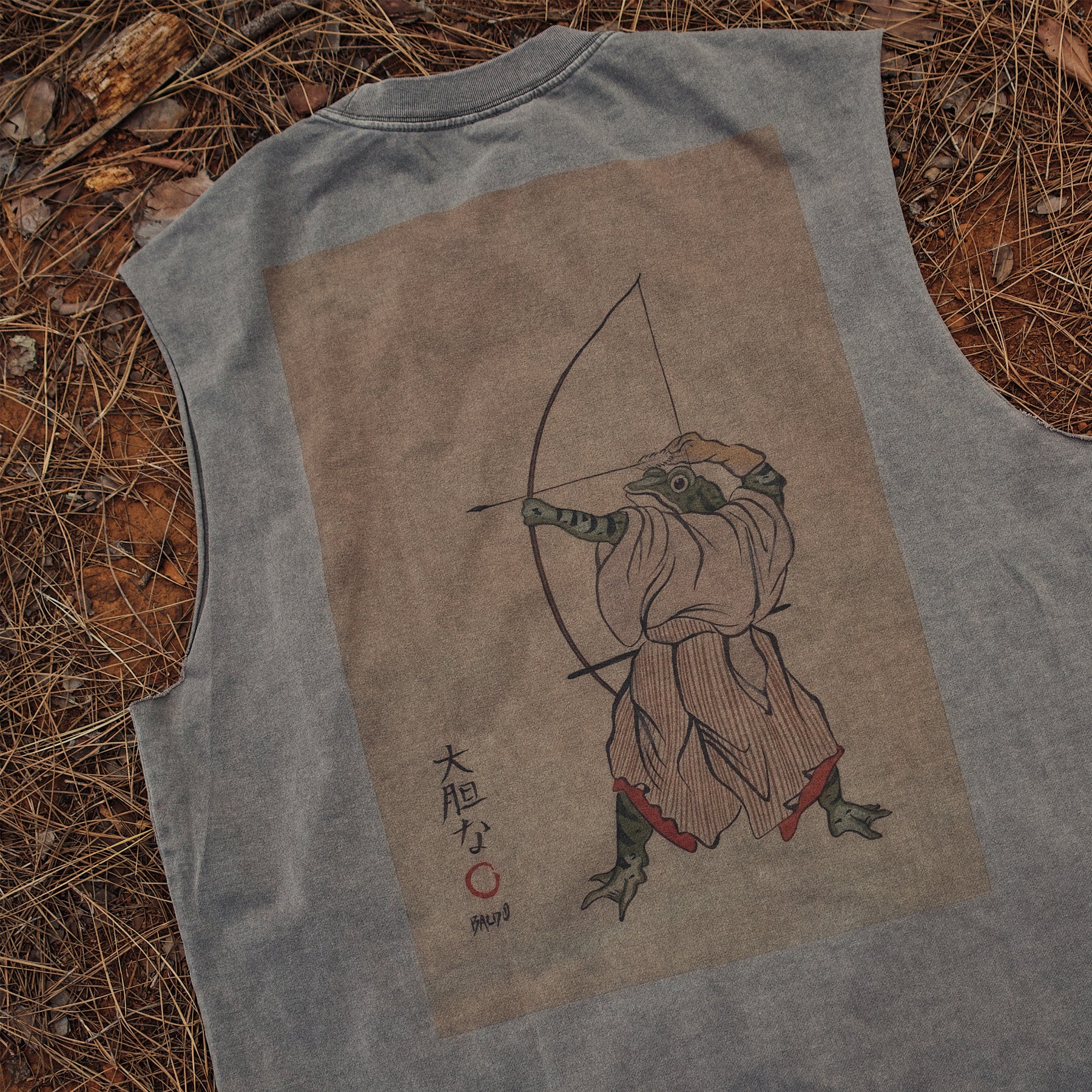 Heavy faded grey Archer Vest - Image 5
