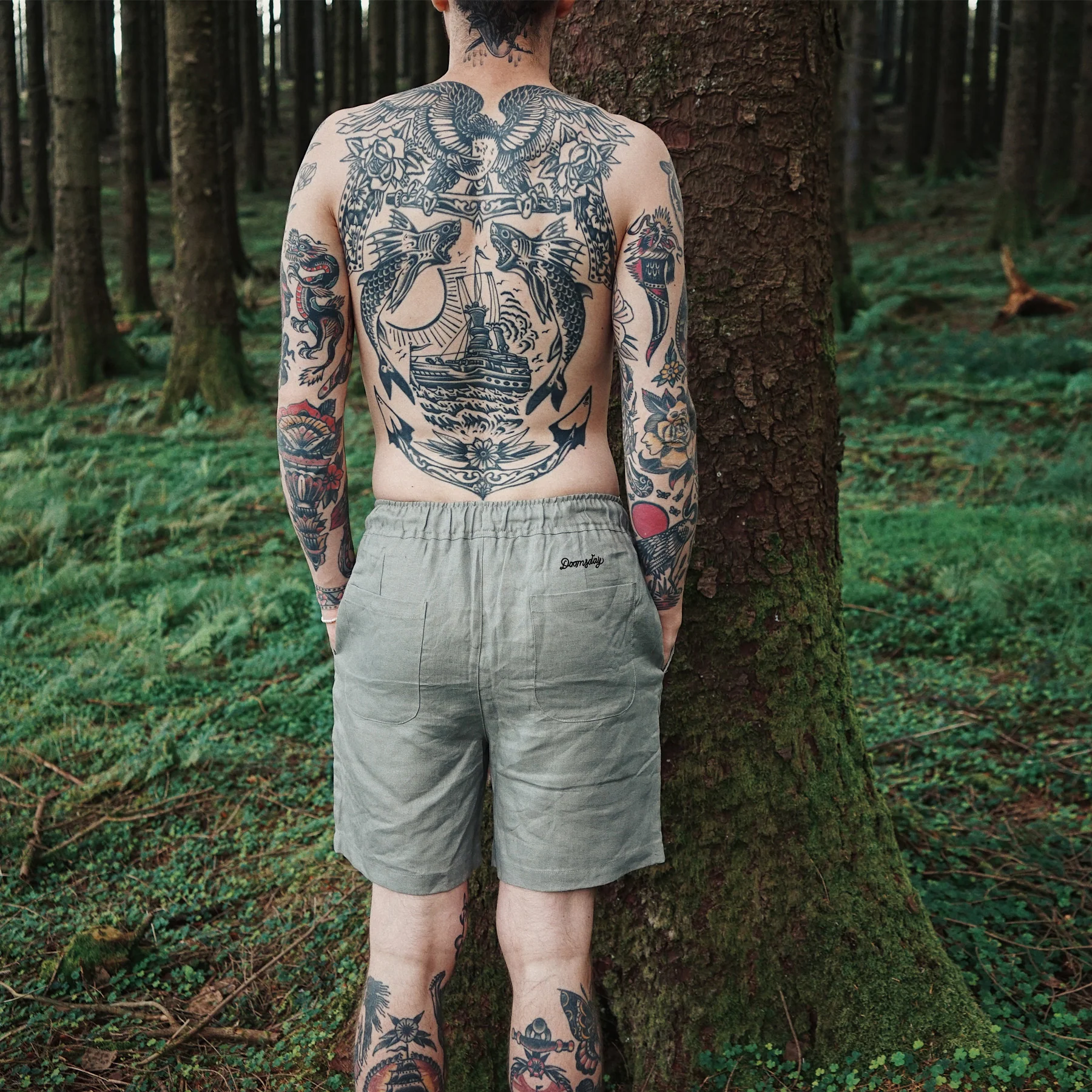 Linen Snake Shorts eucalyptus - Image 5