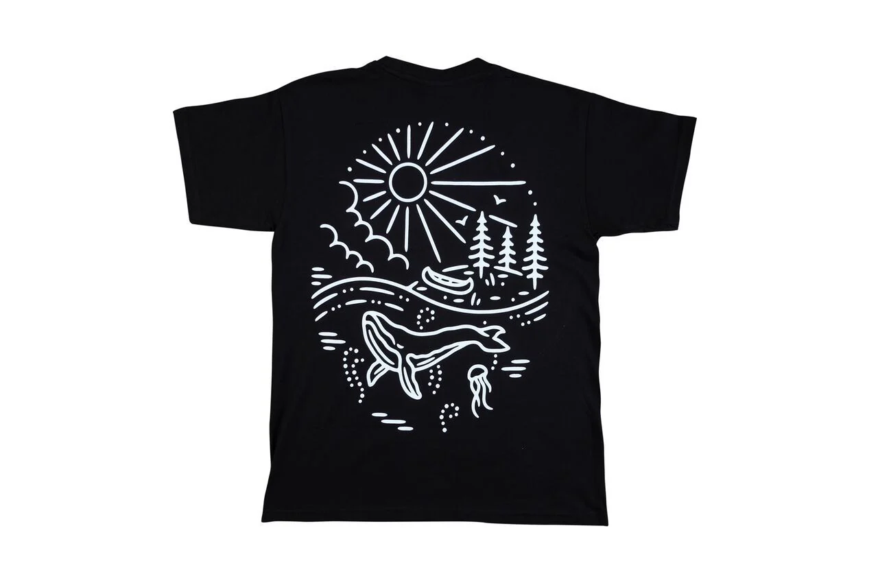 Lone Whale - Black T-Shirt - Image 3