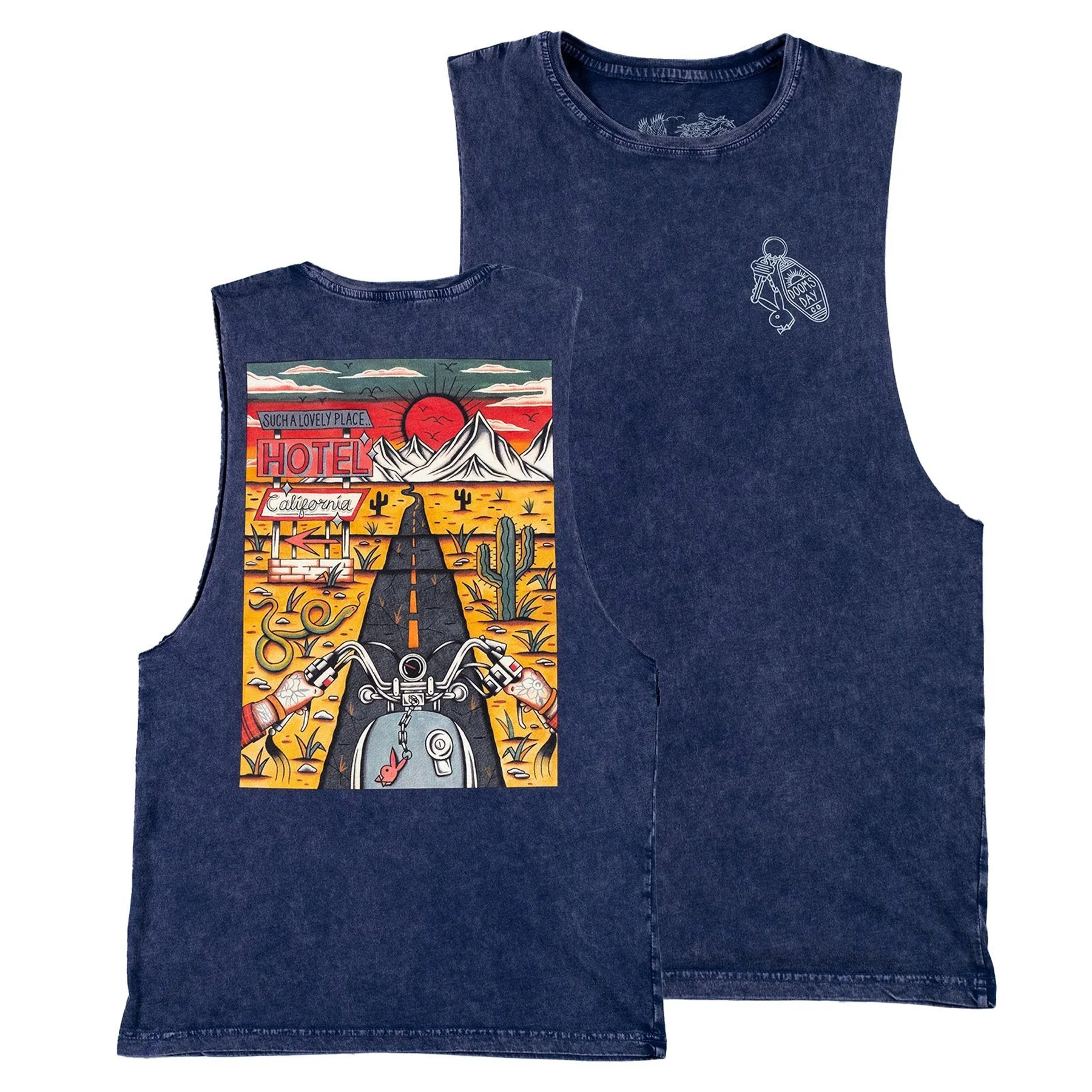 Motorbike Stressed Blue Vest - Image 3