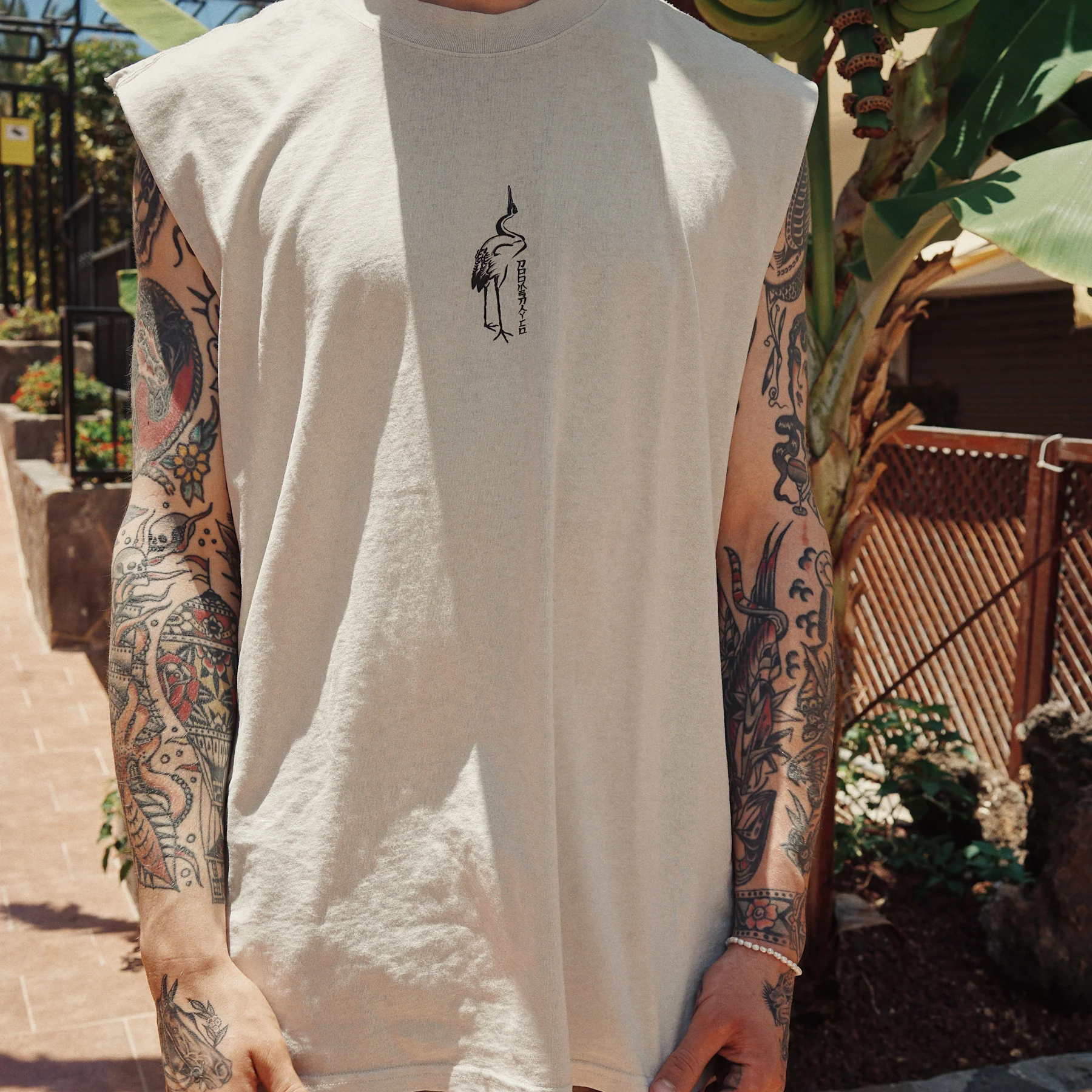 Mount Fuji Heavy faded bone Tank - Image 3