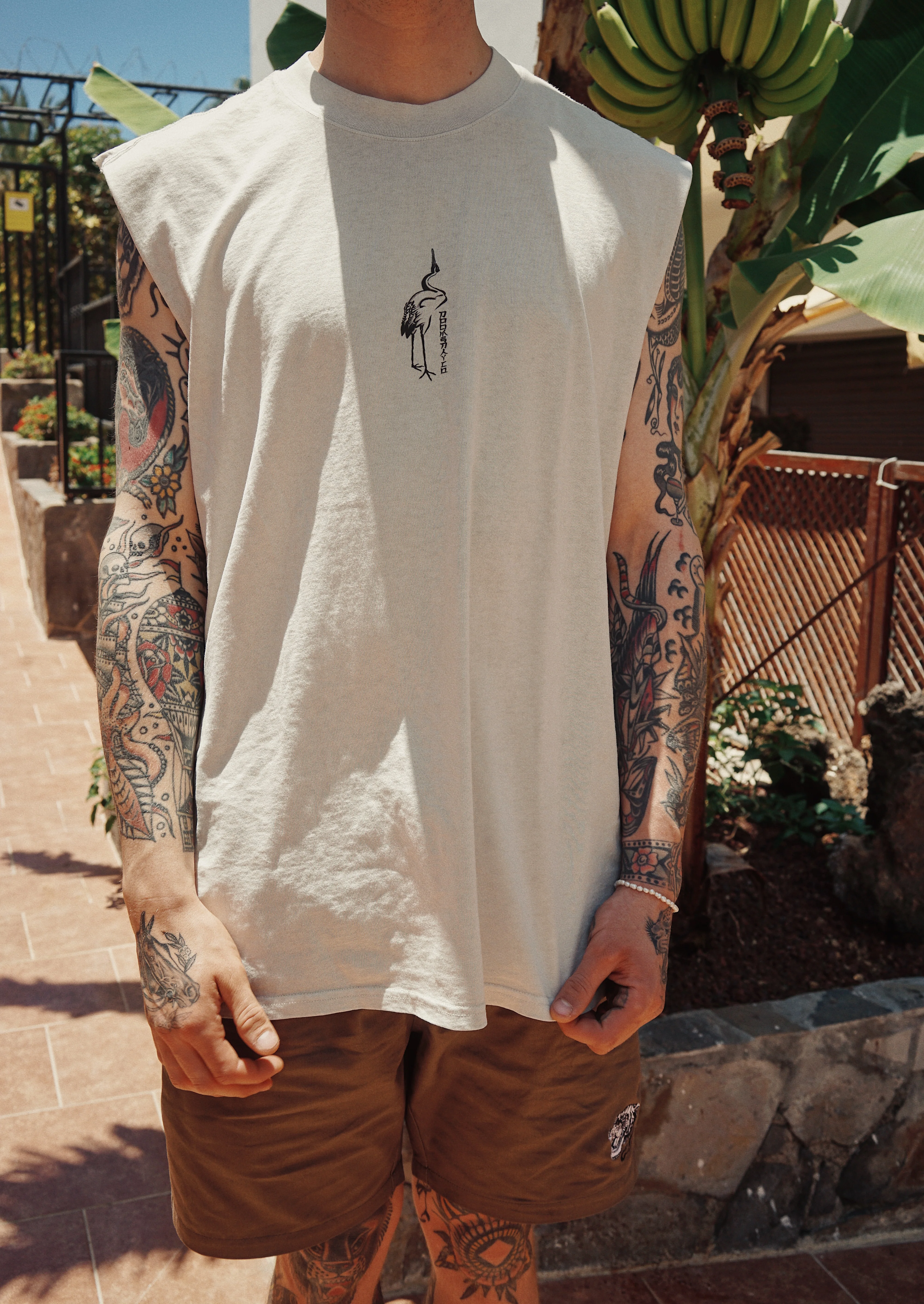 Mount Fuji Heavy faded bone Tank - Image 4