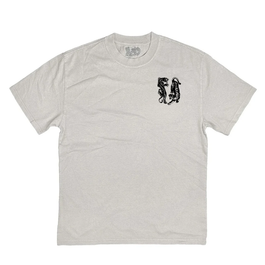 Panther Tiger Heavy Faded White T-Shirt - Image 2