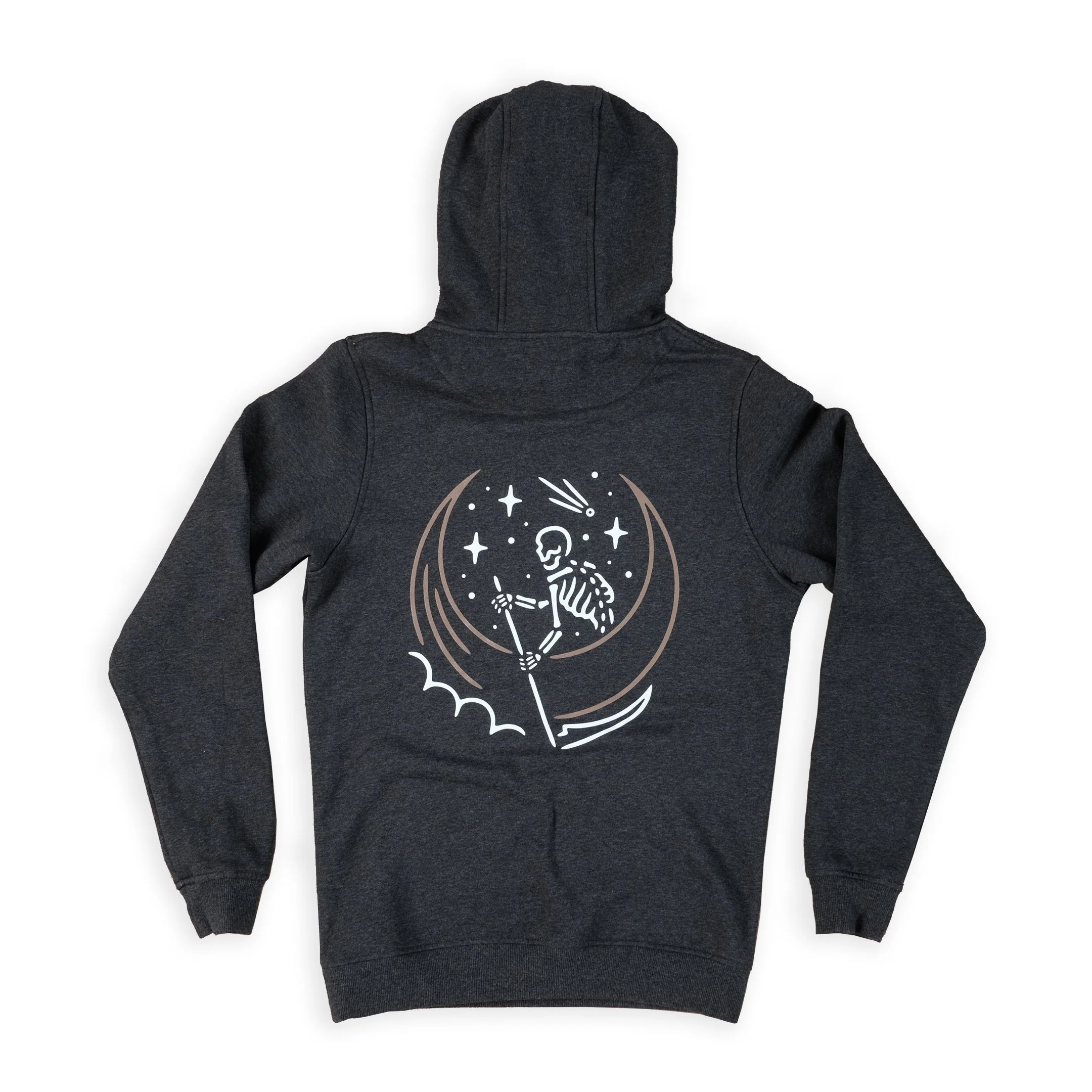 Skele-Moon Charcoal Hoodie - Image 3