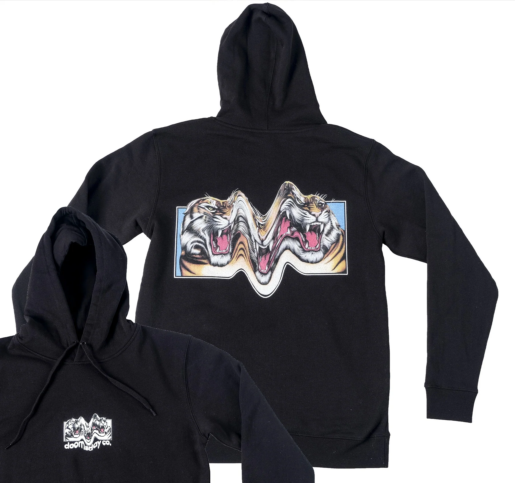 Trippy Tiger Hoodie - BLACK - Image 3