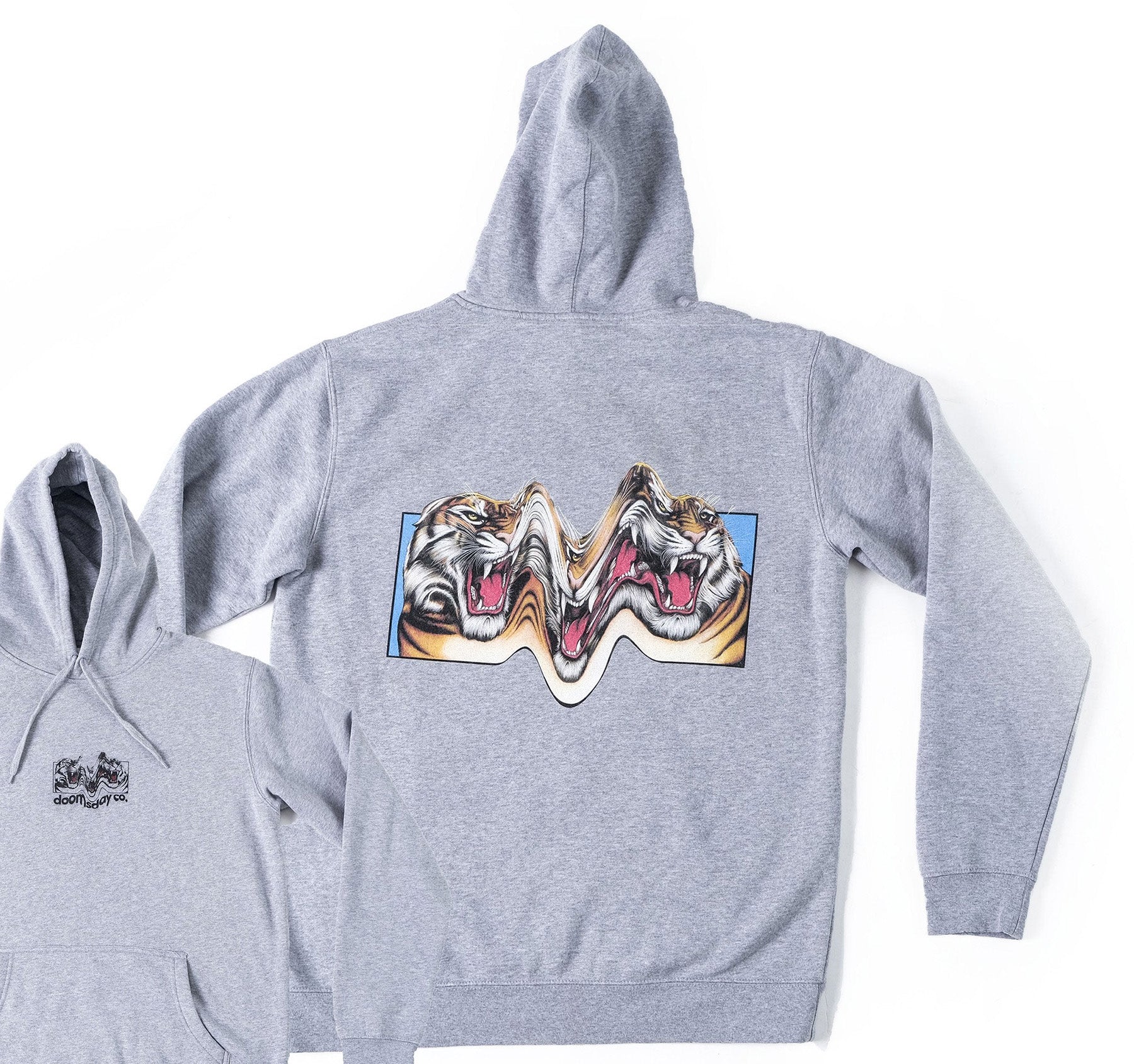 Trippy Tiger Hoodie - Grey - Image 3