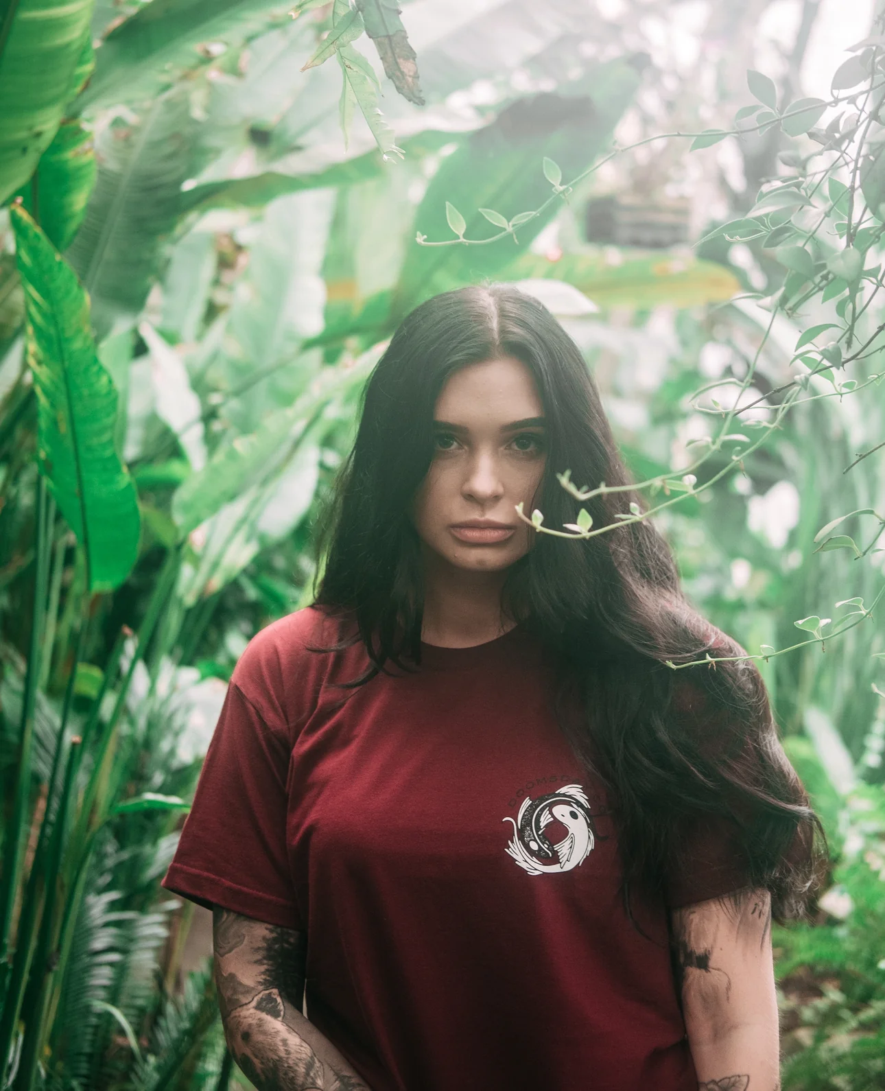 Yin-yang Burgundy T-shirt - Image 3